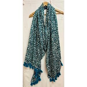 Ann Taylor Women's Scarf Silk Cotton blend Sheer Leopard Print Accessory